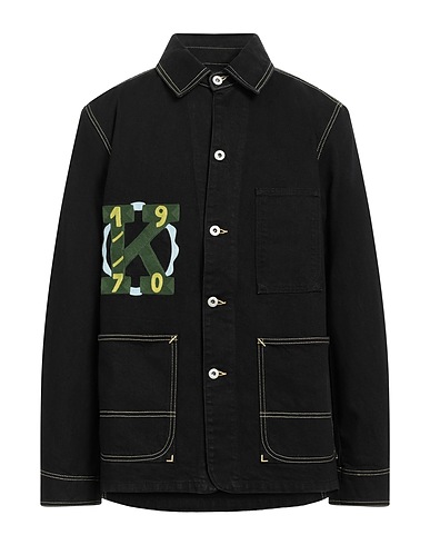 KENZO Denim jacket Black 99% Cotton, 1% Elastane, Polyester