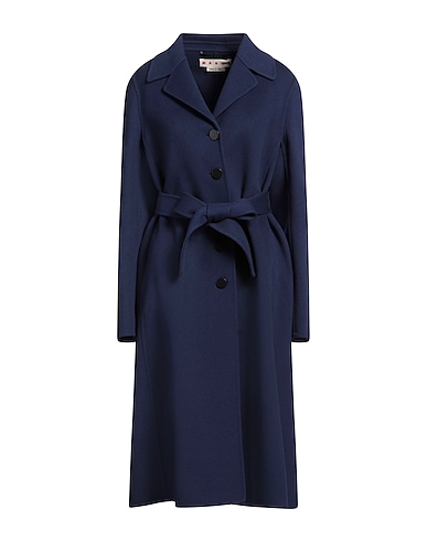 MARNI Coat Navy blue 84% Virgin Wool, 14% Cashmere, 2% Polyamide