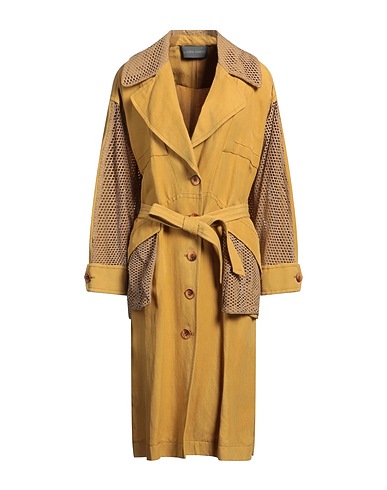 ALBERTA FERRETTI Full-length jacket Mustard 65% Linen, 35% Silk, Polyamide, Polyurethane