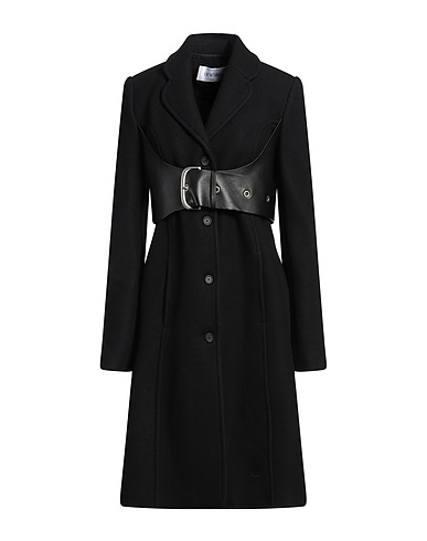 OFF-WHITE™ Mantel Schwarz 75% Schurwolle, 25% Polyamid, Leder