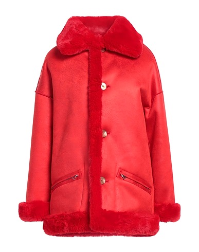 DIEGO M Teddy Coat Rosso 100% Poliestere