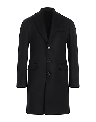 TOMBOLINI Coat Black 70% Virgin Wool, 20% Polyamide, 10% Cashmere