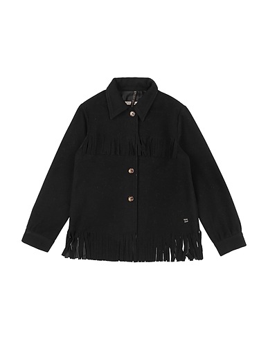 MANILA GRACE Coat Black 90% Polyester, 10% Cotton