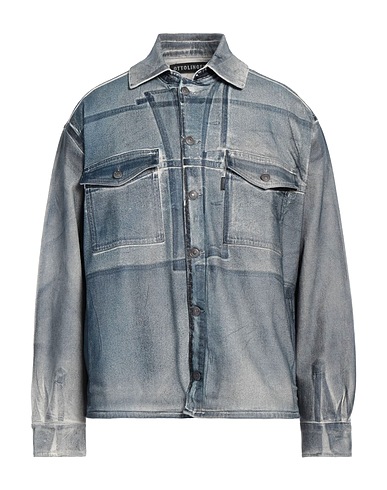 OTTOLINGER x ISKO Shirts Slate blue 81% Cotton, 14% Re-Used Cotton, 4% Recycled polyester, 1% Elastane