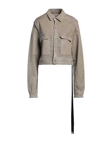 DRKSHDW by RICK OWENS Denim jacket Taupe 90% Cotton, 7% Polyester, 3% Rubber