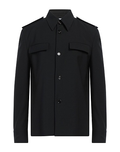 BOTTEGA VENETA Solid color shirt Black 100% Wool