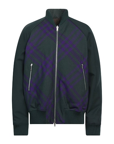 BURBERRY Bomber Dark green 67% Polyester, 33% Virgin Wool
