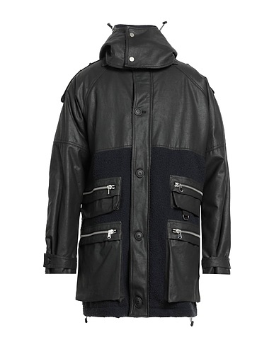 RAGLAN UNITED Manteau long Noir 55% Laine vierge, 45% Coton