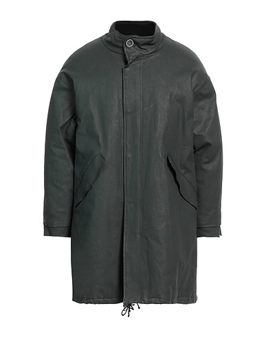 NAVIGLIO MILANO Manteau long Vert foncé 98% Coton, 2% Élasthanne