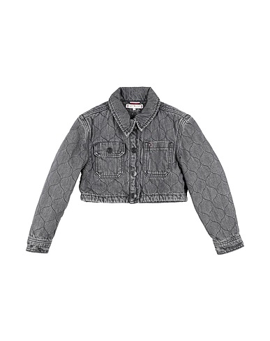 TOMMY HILFIGER Denim jacket Grey 80% Cotton, 20% Recycled polyester