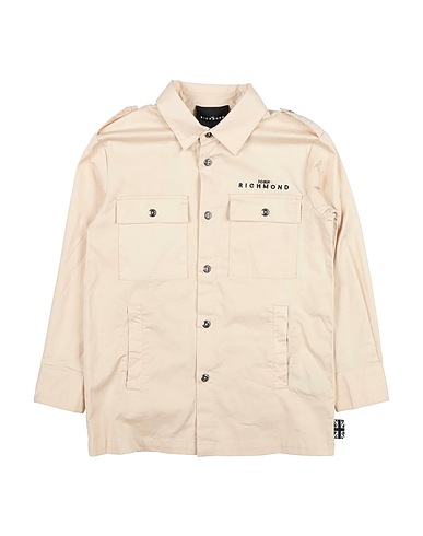 JOHN RICHMOND Patterned shirt Beige 97% Cotton, 3% Polyester