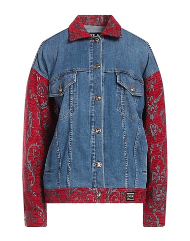 VERSACE JEANS COUTURE Denim jacket Blue 98% Cotton, 2% Elastane, Polyester, Acrylic