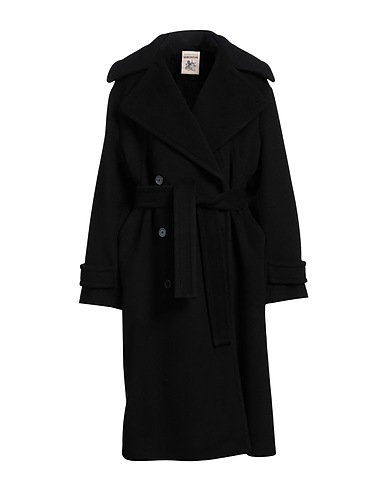 SEMICOUTURE Coat Black 80% Virgin Wool, 20% Polyamide
