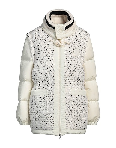 MONCLER Shell  jacket Off white 100% Polyamide, Virgin Wool, Cotton
