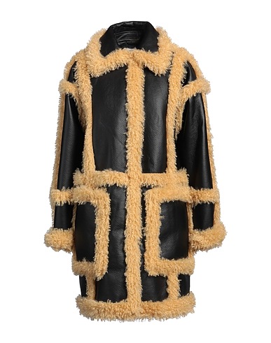 STAND STUDIO Teddy Coat Black 100% Polyurethane, Polyester