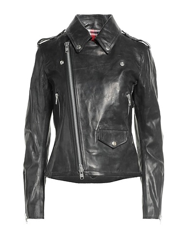 YOHJI YAMAMOTO Biker jacket Black 100% Horse leather