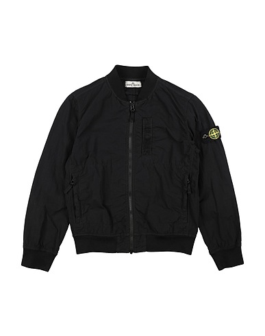 STONE ISLAND JUNIOR Blouson Noir 80% Polyamide, 20% Coton