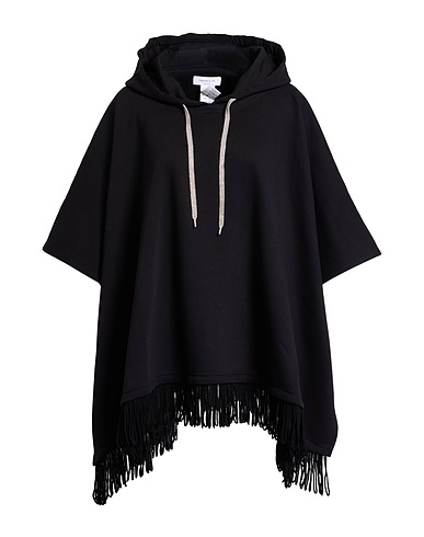 FABIANA FILIPPI Cloak Black 100% Cotton, Virgin Wool, Silk, Ecobrass