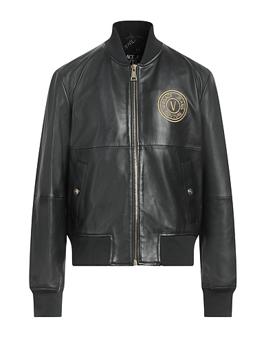 VERSACE JEANS COUTURE Bomber Black 100% Lambskin