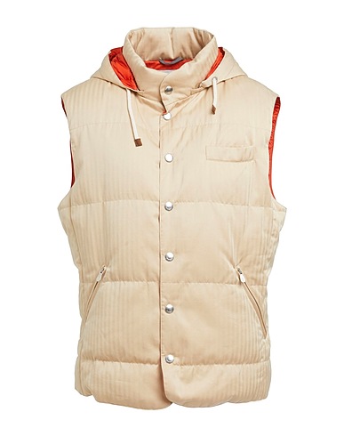 BRUNELLO CUCINELLI Vest Beige 100% Cotton, Nylon