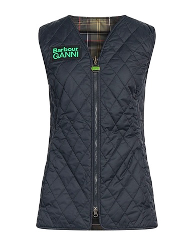 BARBOUR x GANNI ベスト ネイビー リサイクルポリエステル 100%