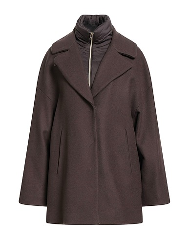 HERNO Coat Chocolate brown 80% Wool, 20% Polyamide, Polyurethane