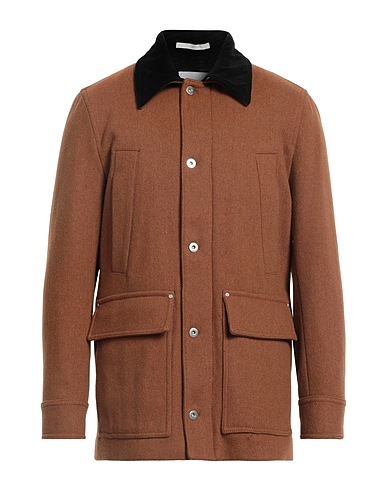 PAOLO PECORA Cappotto Cammello 70% Lana, 15% Poliestere, 10% Poliammide, 5% Altre Fibre, Cotone