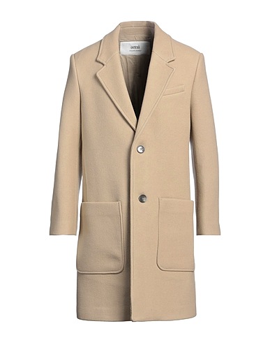 AMI ALEXANDRE MATTIUSSI Coat Beige 100% Virgin Wool