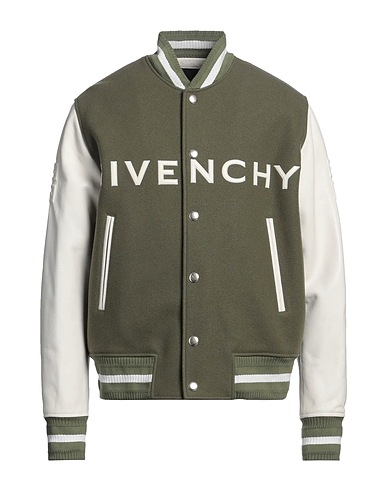 GIVENCHY Jacket Military green 100% Calfskin, Wool, Polyamide