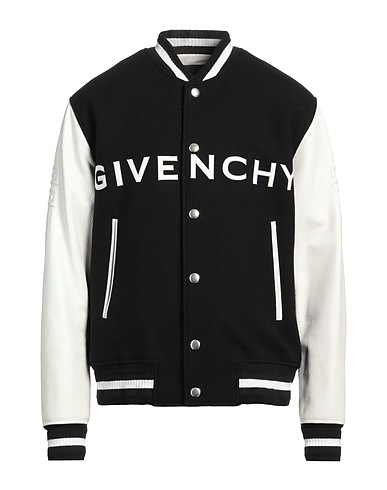 GIVENCHY Leather jacket NERO 100% Calfskin, Wool, Polyamide