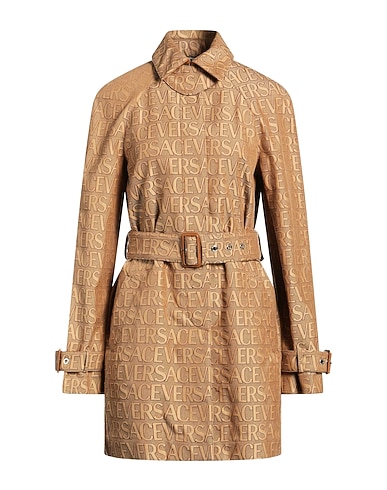 VERSACE Full-length jacket Camel 60% Polyester, 40% Cotton, Lambskin