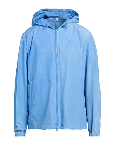 BURBERRY Jacket Light blue 55% Cotton, 45% Polyamide