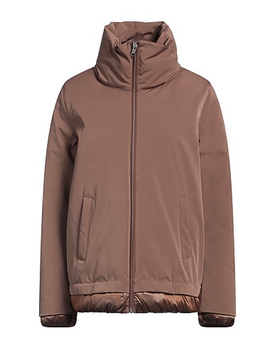 COLMAR Shell jacket Brown 50% Polyester, 46% Polyamide, 4% Elastane