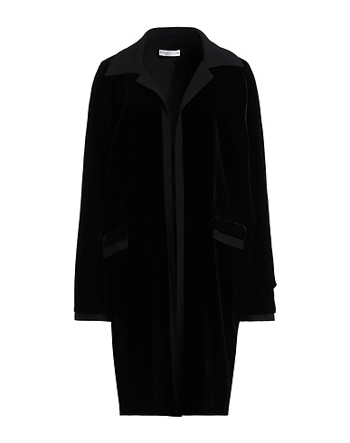 BOTONDI COUTURE Lange Jacke Schwarz 82% Viskose, 18% Seide, Acetat, Polyester