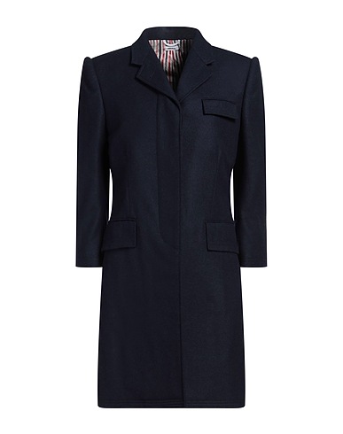 THOM BROWNE Coat Navy blue 100% Virgin Wool