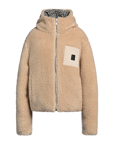 BALMAIN Teddy Coat Cream 68% Polyester, 32% Acrylic, Cotton, Polyurethane
