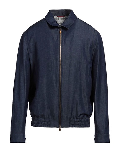 BRUNELLO CUCINELLI Jacket Midnight blue 60% Wool, 40% Linen