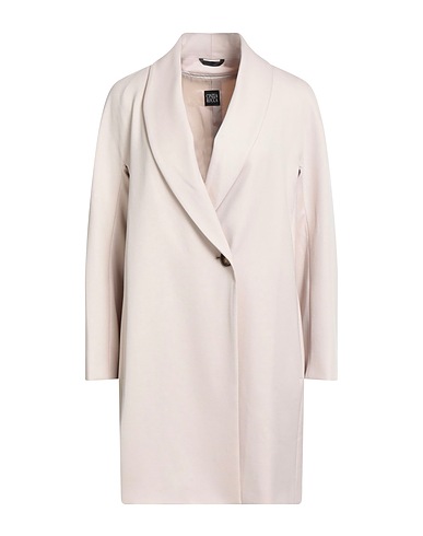 CINZIA ROCCA Double breasted pea coat Beige 99% Virgin Wool, 1% Elastane