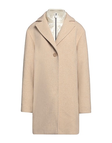 CINZIA ROCCA Coat Beige 79% Virgin Wool, 9% Cashmere, 6% Viscose, 4% Polyamide, 2% Metal