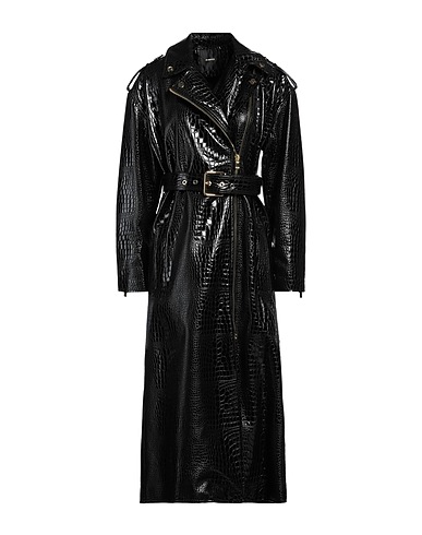 PINKO Coat Black 81% Viscose, 19% Polyester, Polyurethane