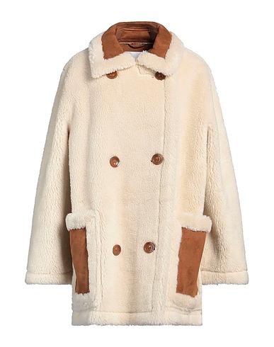 STAND STUDIO Teddy Coat White 50% Wool, 50% Acrylic, Polyester