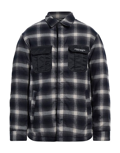 ARMANI EXCHANGE Jacket Slate blue 60% Polyester, 31% Viscose, 9% Wool, Polyamide