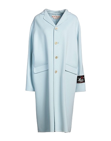 MARNI Coat Sky blue 90% Virgin Wool, 7% Cashmere, 3% Polyamide