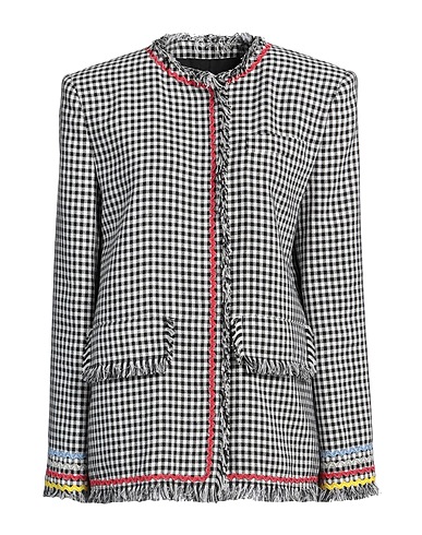 MSGM Jacket Black 61% Viscose, 28% Linen, 7% Polyester, 4% Cotton