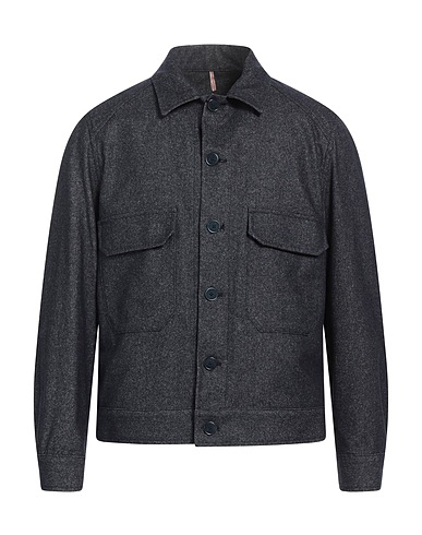 SANTANIELLO Jacket Navy 42% Cotton, 39% Wool, 14% Polyamide, 3% Cashmere, 2% Elastane