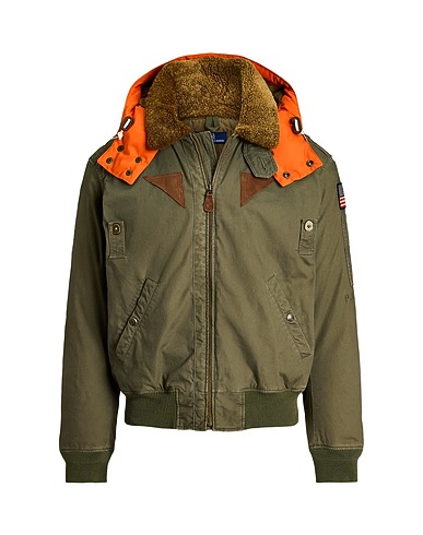 POLO RALPH LAUREN パファージャケット ミリタリーグリーン コットン 100% / リアルファー