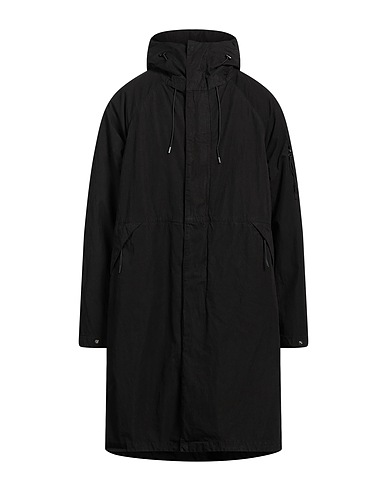 C.P. COMPANY Coat Black 75% Cotton, 25% Polyamide, Polyurethane resin