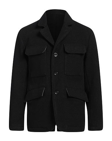 C.P. COMPANY Coat Black 100% Virgin Wool