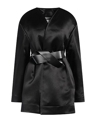 JIL SANDER Shell jacket Black 100% Acetate, Cotton, Cow leather, Ovine leather