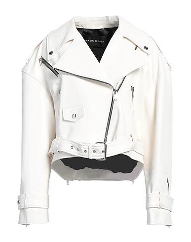 JACOB LEE Biker jacket White 100% Lambskin